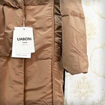 逸品EU製＆定価11万◆UABONI*Paris*ダウンジャケット*ユアボニ*パリ発◆ダックダウン90％ 肉厚 防寒 撥水加工 ロング丈 レディース M/46_画像6