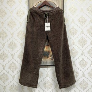 最上級EU製＆定価6万◆UABONI*Paris*スウェットパンツ*ユアボニ*パリ発◆ミンク/カシミヤ混 快適 ボア 肉厚 モコモコ 防寒 大きめ 2XL/52