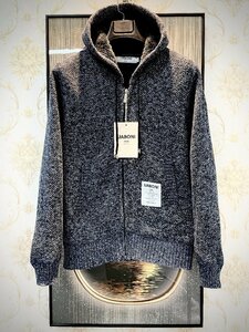 上質EU製&定価5万◆UABONI*ジャケット*Paris*ユアボニ*パリ発◆ウール/コットン混 裏起毛 軽量 柔らかい 防寒 フード付き 2XL/52サイズ