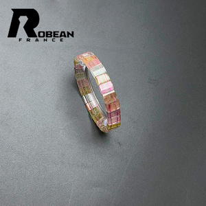 絶賛 EU製 定価6万円★ROBEAN・ウォーターメロントルマリン★アクセサリー ブレスレット パワーストーン天然石バングル 9*3.5mm 1001G563