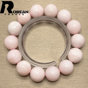 Art hand Auction Highly praised EU made Regular price 50, 000 yen★ROBEAN･Pink Opal★Power Stone Bracelet Natural Stone Raw Stone Beautiful Luxury Amulet 14.2-14.8mm 1003k296, beadwork, beads, natural stone, semi-precious stones