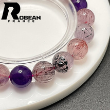 絶賛 EU製 定価7万円★ROBEAN・スーパーセブン★パワーストーン ブレスレット 天然石 原石 お守り プレゼント 10.2-10.7mm 1002H062_画像5