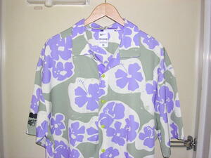 ナイキ NIKE 大坂なおみモデル NO S/S BUTTON UP TOP LOOSE FIT 半袖シャツ XL ハイビスカス ハワイアン アロハ