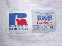 90s USA製 ラッセル RUSSELL ATHLETIC ハイコットン 長袖Tシャツ 無地 M 白杢 vintage old ロンT カットソー_画像6