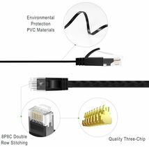 SHULIANCABLE LANケーブルセット CAT6 フラットタイプ, 1Gbps/250MHz ギガビットイーサネットケーブル RJ45コネクタ (1m、2m×2、3m)_画像6