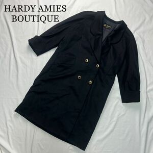 HARDY AMIES BOUTIQUE ハーディエイミス ブティック チェスターコート 黒 11サイズ