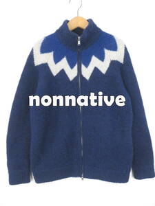 ノンネイティブ ★ アルパカ混 フルジップ ニット 2 ★ nonnative CARPENTER FULL ZIP SWEATER A/W/N/L YARN セーター ノルディックニット