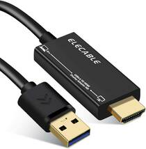 USB - HDMI アダプターケーブル USB 3.0 - HDMI オス HD 1080P モニターディスプレイビデオアダプター コンバーターコード (1.8M) G45_画像1