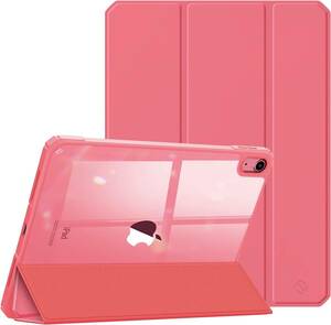 iPad 第10世代 ケース 透明バックカバー 10.9インチ 三つ折スタンド スリープ PU合成レザー (モデル番号 A2696 A2757 A2777) F16
