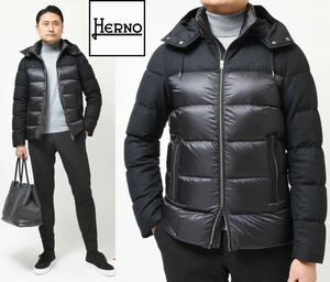 新品 22AW HERNO メランジ フランネル ナイロン ウルトラライト コンビ ダウン ジャケット 48 ヘルノ MooRER Moncler カナダグース