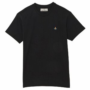 ヴィヴィアンウエストウッド Tシャツ Vivienne Westwood 3G010013 J001M N401 S オーブ刺繍 クルーネック 半袖 Sサイズ ブラック メンズ