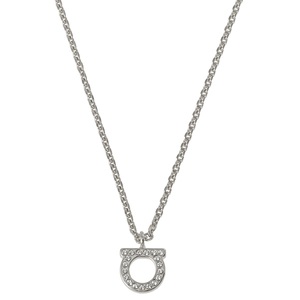  Salvatore Ferragamo pendant Salvatore Ferragamo 696655 760131 002 gun chi-ni crystal pave necklace silver 