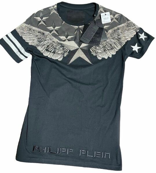 【未使用品】PHILIPP PLEIN HOMME フィリッププレイン スタッズ 半袖 カットソー レディース M