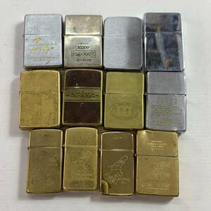 (20130)▽【1円スタート】ZIPPO ジッポ 12個セット ライター ソリッドブラス Gold vintage 金 金古美 レプリカ セット まとめ 中古品