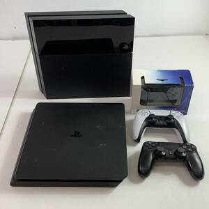 (22920)∞【1円～】ジャンク PS4本体2点+コントローラ CUH-1000A/CUH-2016A(海外版)/PS5用コントローラー デュアルセンス/他 中古品