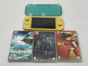 (22471)∞【1円～】Switch Lite本体+ソフト3本+ケース ゼルダの伝説/零～濡鴉ノ巫女～/ドラゴンボールZ カカロット+新たなる覚醒セット 