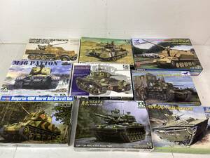 【同梱不可】(22810)戦車プラモデル9点セット M46 PATTON/Valentine Mk.1,2/LVT-(A)1 ALLIGATOR/Hungarian 40M ジャンク品・異臭あり中古品