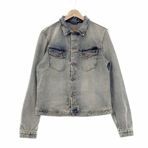 ●未使用 Nudie Jeans ヌーディージーンズ KENNY JACKET ダメージ加工 デニムジャケット メンズL ウォッシュブルー アウター 2AC/89547