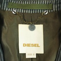 ●美品 DIESEL ディーゼル ストライプ柄 ヴィンテージ加工 テーラードジャケット サイズS メンズ ブラック×グレー HK000016 2AB/89969_画像4