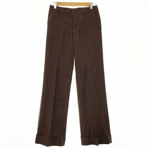 *BURBERRY LONDON Burberry London wool slacks pants size 38 lady's Brown lame . herringbone three . association 1BB/90018