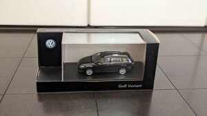 希少！VW純正 1/43 GOLF7 Variant Black ダイキャストカー ディーラー純正箱 ディープブラックエフェクト ゴルフ7 ヴァリアント ワーゲン