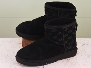 MK537◆レディース UGG ムートンブーツ 黒 ブラック 24cm