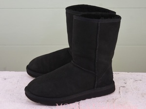 MK585◆レディース【UGG オーストラリア】ムートンブーツ 黒 ブラック 39 24.5cm