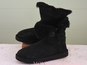 MK593◆レディース【UGG オーストラリア】ムートンブーツ 黒 ブラック レディース 40 25cm