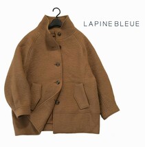 ■美品 LAPINE BLEUE ラピーヌ ブルー シェットランドウール コクーンシルエットショートコート サイズ38 定価4.2万_画像4