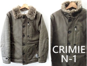 CRIMIE：クライミー■襟ボア ジャーマンクロス US NAVY N-1 デッキジャケット■カーキ系■Msize