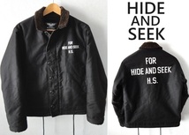 HIDE AND SEEK:ハイドアンドシーク/ステンシル入り/裏ボア/US NAVY ジャーマンクロス N-1 デッキジャケット/ブラック/Ssize_画像1