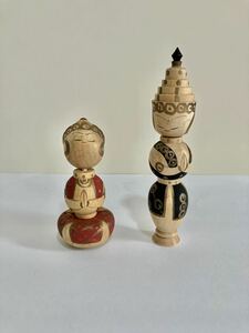  Showa Retro .....2 body kokeshi комплект .. бог sama . sama 