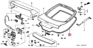 honda Genuine Parts Front Door Tailgate Weatherstrip DC5 acura RSX integra ホンダ インテグラ テールゲート ウエザーストリップ