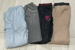 【送料無料】防寒　パンツ 4本セット 裏起毛　150cm 女の子