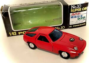 サクラ　Porsche 928 赤　 1/43 1970年代後半　日本製　ドア・ボンネット開閉　箱付き