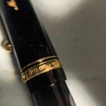 PILOT パイロット CUSTOM74 万年筆 14K カートリッジ式 ペン先 14K-585 5 FM 刻印 ブラック×ゴールド 名前入り (8677)_画像6