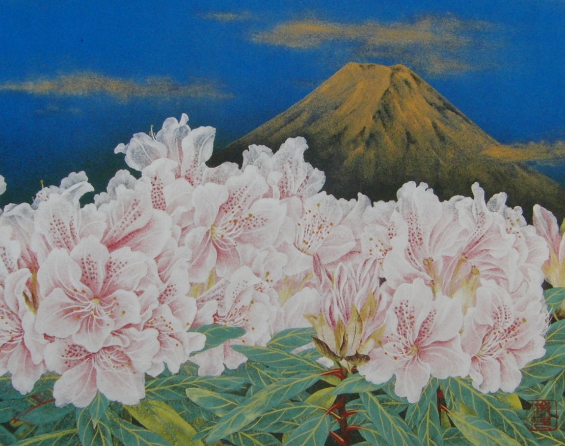 Toshitsugu Nakabayashi, Rhododendron blanc, Soigneusement sélectionnés, Livres d'art rares et peintures encadrées, Nouveau cadre de haute qualité inclus, En bonne condition, Peinture, Peinture à l'huile, Nature, Peinture de paysage