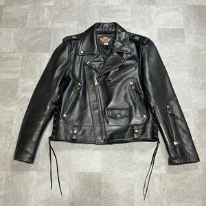 A12/ 1円 HARLEY DAVIDSON ハーレーダビッドソン ダブルライダース ライダースジャケット ホースハイド 馬革 スタッズ TALON (LL) 希少