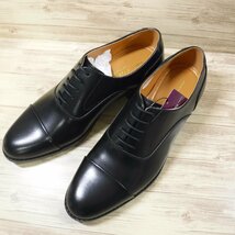 KK986 マドラス madras 定価17380円 黒 牛革 内羽根 ストレートチップ ビジネスシューズ 25.5 新品 via cammino 冠婚葬祭 就活 VC8044_画像4