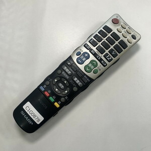 C1G878 【送料１８５円】 TV リモコン / シャープ SHARP GA821WJSA 動作確認済み★即発送★ テレビ