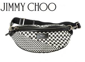 定価11.8万 新品 JIMMY CHOO ジミーチュウ ボディバッグ ボディバッグ クロスボディ 千鳥格子 YORK ショルダーバッグ 鞄 メンズ リュック 