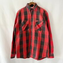 80s FIVE BROTHER チェック ネルシャツ L TALL レッド ブラック USA製 ビンテージ 80年代 ファイブブラザー 赤 黒 アメリカ製 ヴィンテージ_画像2