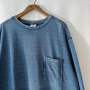 90s Columbia インディゴ カットソー L ビンテージ 90年代 コロンビア 藍染 ロンT Tシャツ ヴィンテージ