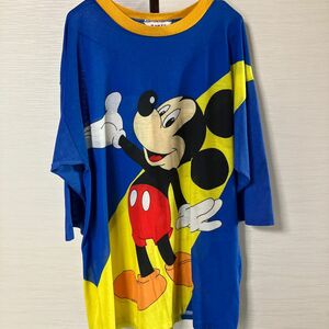 80s ビンテージ Disney ディズニー ミッキー リンガー Tシャツ 両面