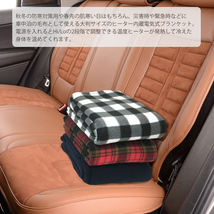 車載 電気毛布 ブランケット 二段階温度調整 (Hi/Lo) 12V シガーソケット電源 150×100cm 手洗い可能 シガーソケット 防寒 車内 3色選択_画像3