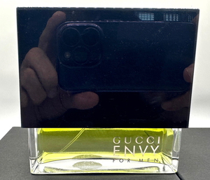 ★グッチ香水・GUCCI・ENVY FOR MEN・EDT. NATURAL SPRAY 3.4FL.OZ. 100ml・展示USED/残約90% ★約90ml入/地下冷暗倉庫保管/箱無