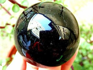 AAA級【魔除け】天然モリオン黒水晶丸玉178C1-YS-28C10Z
