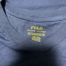 ☆POLO RALPH LAUREN POLO★ラルフローレン★ロゴ刺繍VネックTシャツ★ネイビー★サイズXL★USA★アメカジ美品_画像4