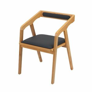 送料無料 ダイニングチェア アッシュウッド 黒 1脚 単品 約W51.5×約D53×約H74(cm) 完成品 無垢材 オフィスチェア 一人掛け 木製 椅子