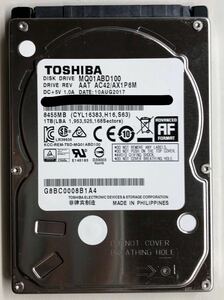 使用時間 425時間 正常 TOSHIBA MQ01ABD100 1000GB 1TB n20231125-22